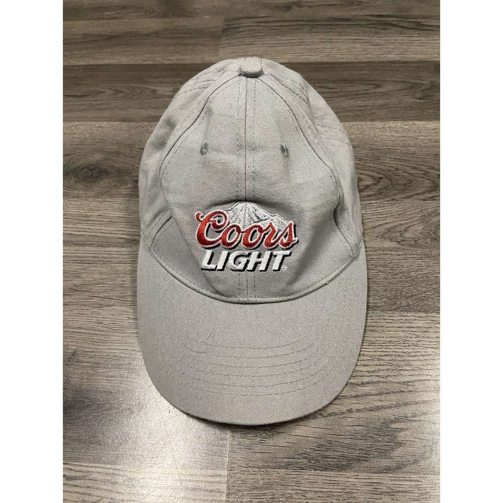 Vintage Coors Light Hat‎ Cap Strap Back Adjustable Grey Beer Alcohol Adult